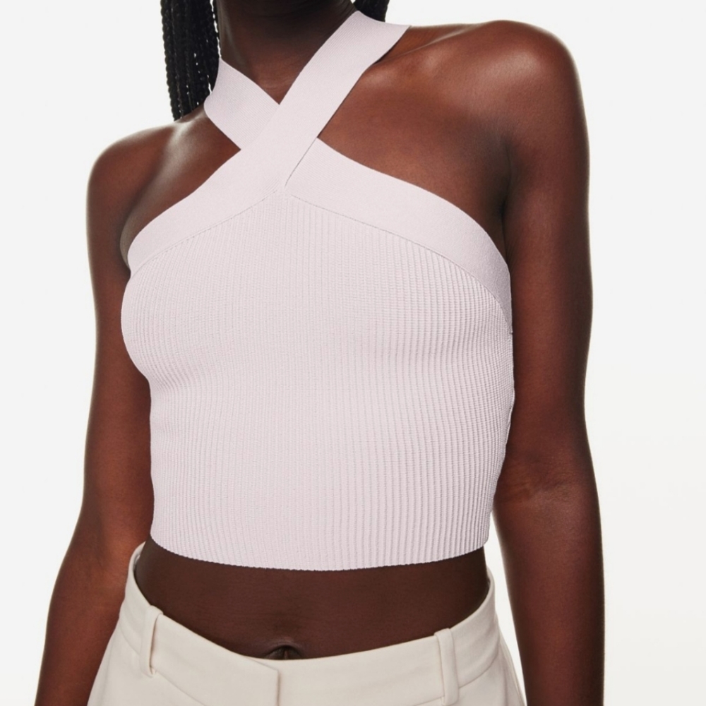 Babaton Sculpt Knit Criss Cross Cropped Tank